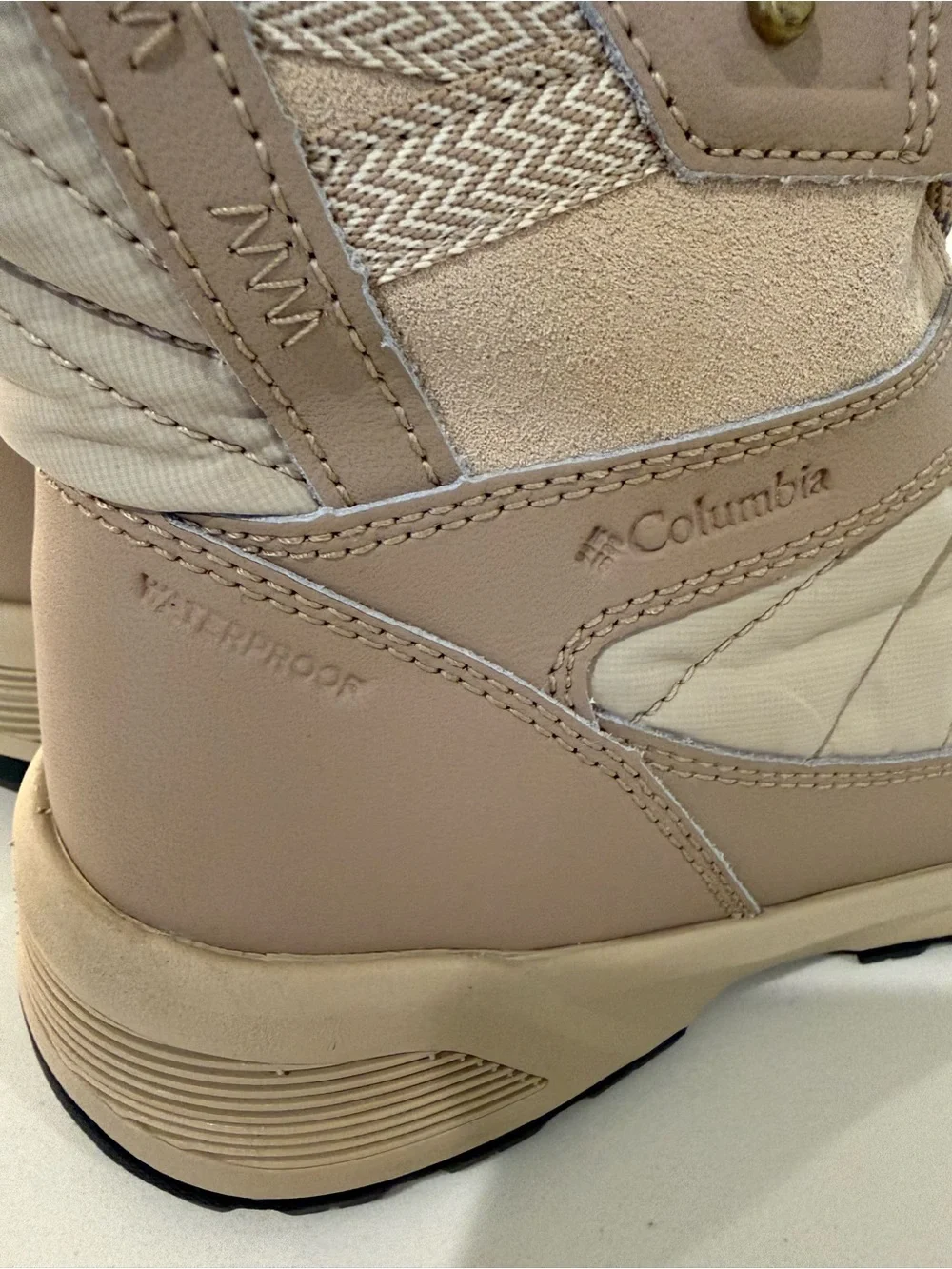 Columbia Women’s Tall Lace-Up Winter Boots in Beige and Tan